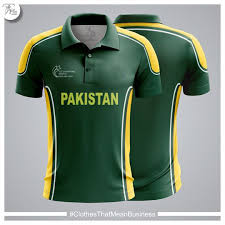 Pakistan's 2003 World Cup jersey, deep green with yellow accents